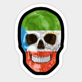 Equatorial Guinea Flag Skull - Gift for Equatorial Guinean With Roots From Equatorial Guinea Sticker